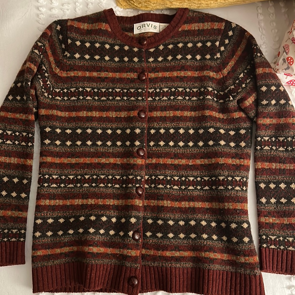 Orvis 100% Wool Cardigan